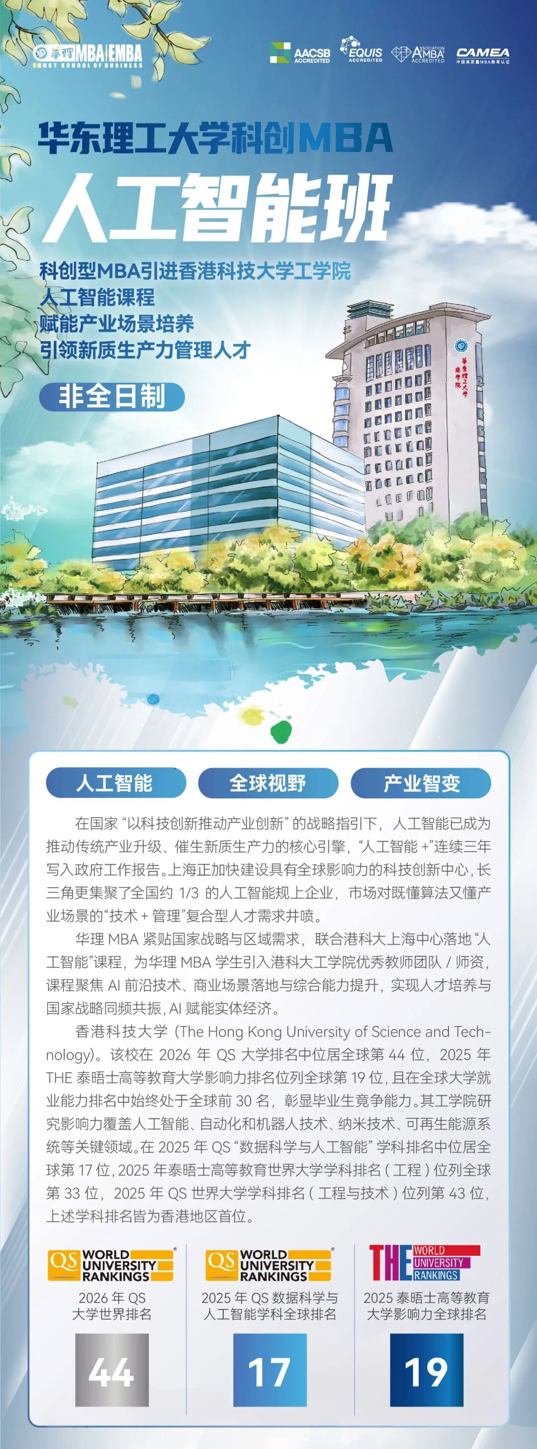 華東理工大學(xué)2026科創(chuàng)MBA人工智能班（非全日制）：人工智能賦能產(chǎn)業(yè)智變